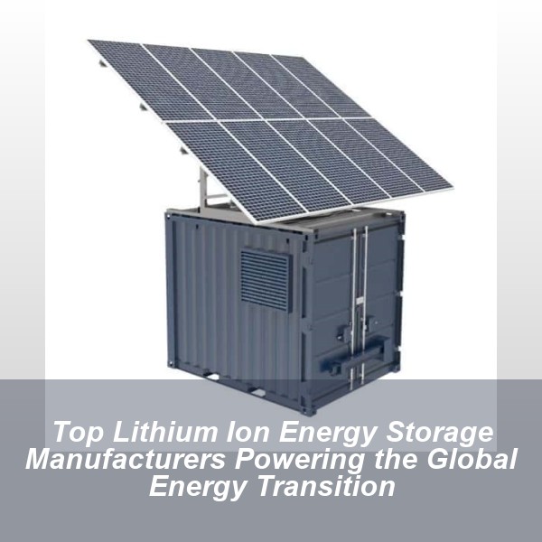 Top Lithium Ion Energy Storage Manufacturers Powering the Global Energy Transition